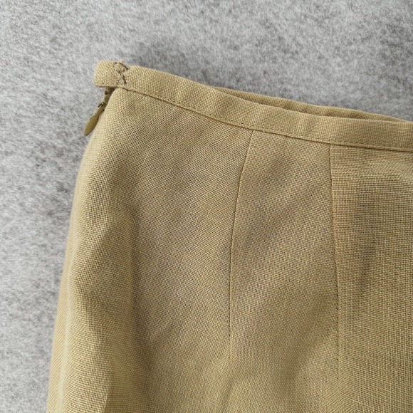 Talbots 100% Irish Linen Pants Womens 6 Tan‎ Career Flat Front Straight Trouser - Picture 6 of 13
